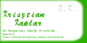 krisztian kaplar business card