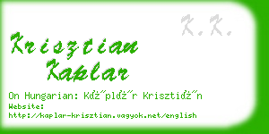 krisztian kaplar business card